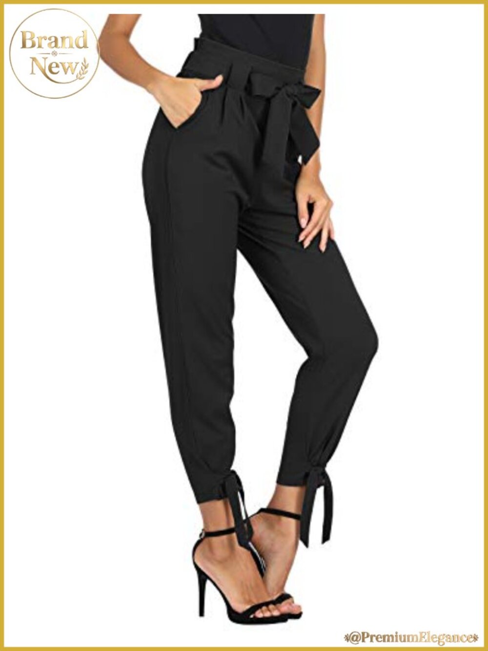 High Waist Ankle Pencil Dress Pants for Work Business Casual Pull-On